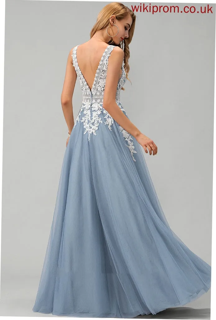 Lexie Prom Dresses V-neck Ball-Gown/Princess Tulle Floor-Length