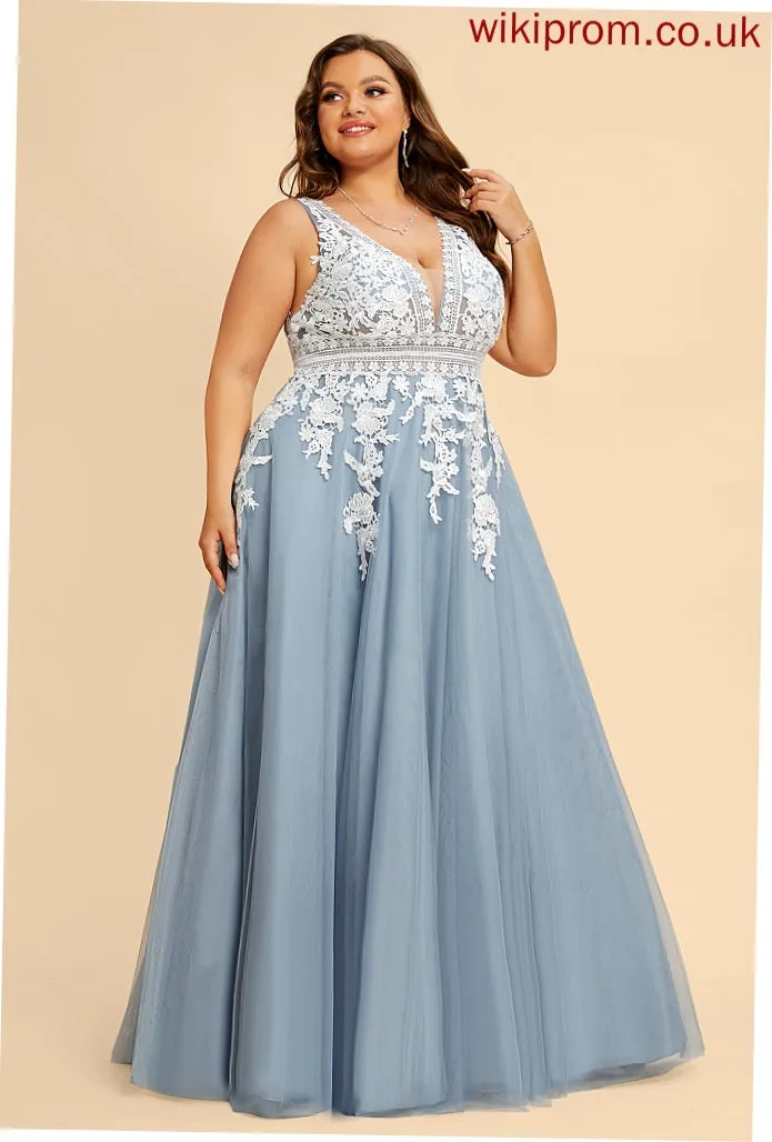 Lexie Prom Dresses V-neck Ball-Gown/Princess Tulle Floor-Length