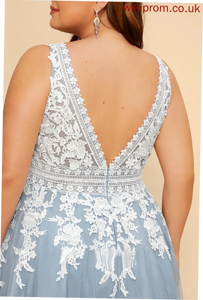 Lexie Prom Dresses V-neck Ball-Gown/Princess Tulle Floor-Length