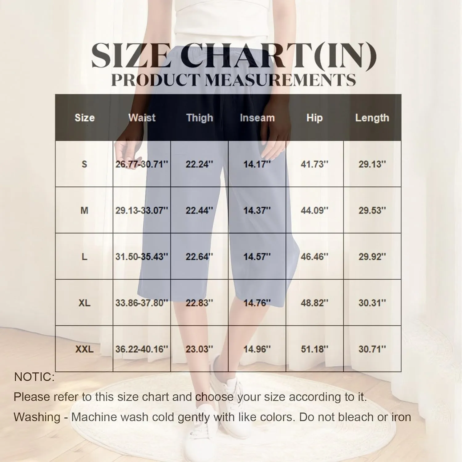 Linen Capris Pants for Women Summer Drawstring High Waisted Yoga Pants Comfy Soft Baagy Lounge Trousers with Pockets
