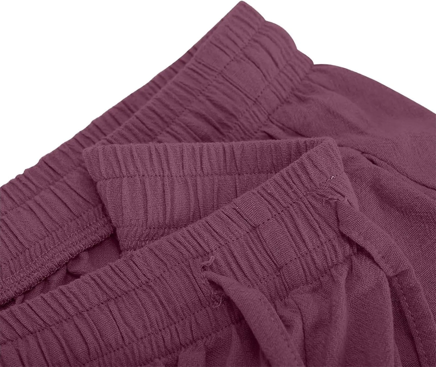 Linen Pants for Women Casual Baggy High Waist Straight Leg Pants Lightweight Comfy Summer Beach Trousers with Pockets