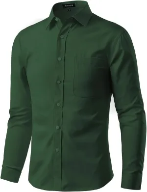 Long Sleeve Dress Shirts for Men Regular Fit Men's Button-Down Shirts Formal Shirt Business Casual Shirt