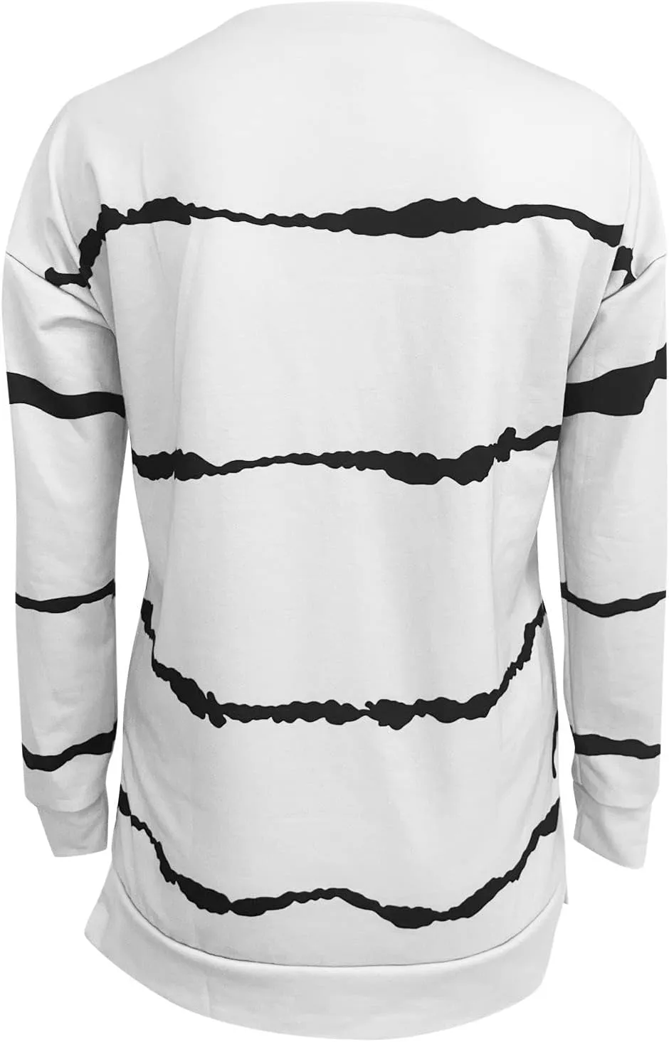 Long Sleeve Shirts for Womens, Women Casual Long Sleeve Crewneck Sweatshirt Striped Printed Loose Pullover Tops Shirts