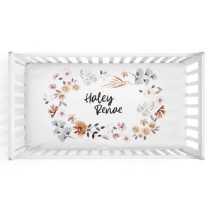 Lorelai's Floral Personalized Crib Sheet