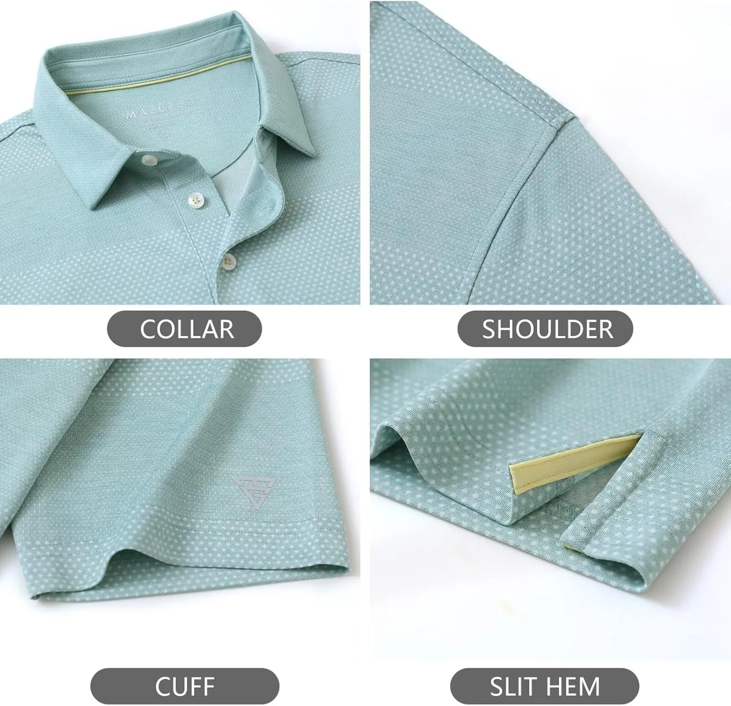 M MAELREG Golf Shirts for Men Heather Jacquard Performance Lightweight Moisture Wicking Active Casual Mens Polo Shirts