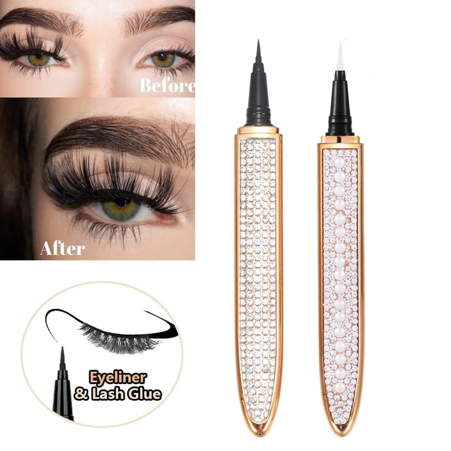 Magic Lashes Self-adhesive Eyeliner Pen 2 In 1 Glue-free Waterproof