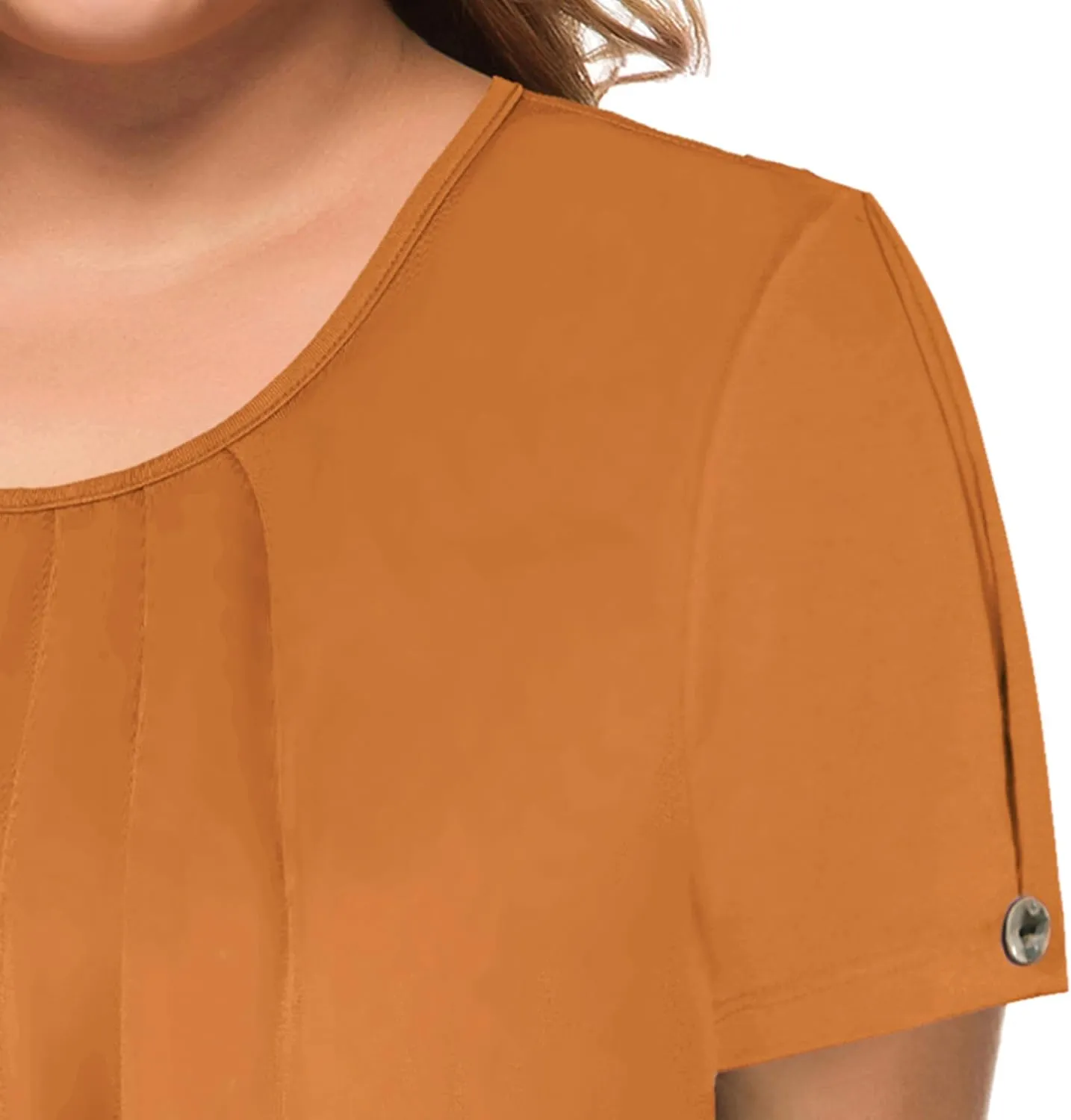 MANER Women's Plus Size Tops Short Sleeve Flowy Shirts Casual Blouses Tunic Tops L-4XL