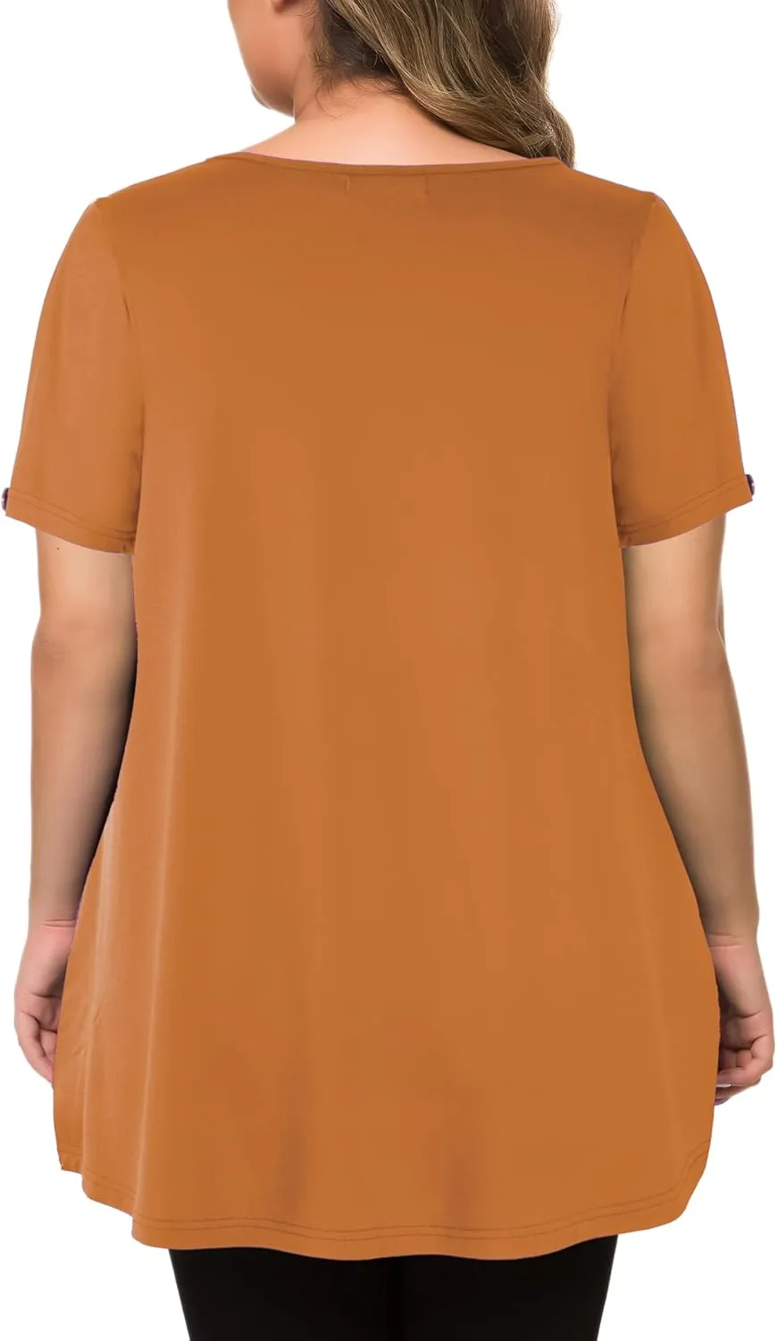 MANER Women's Plus Size Tops Short Sleeve Flowy Shirts Casual Blouses Tunic Tops L-4XL