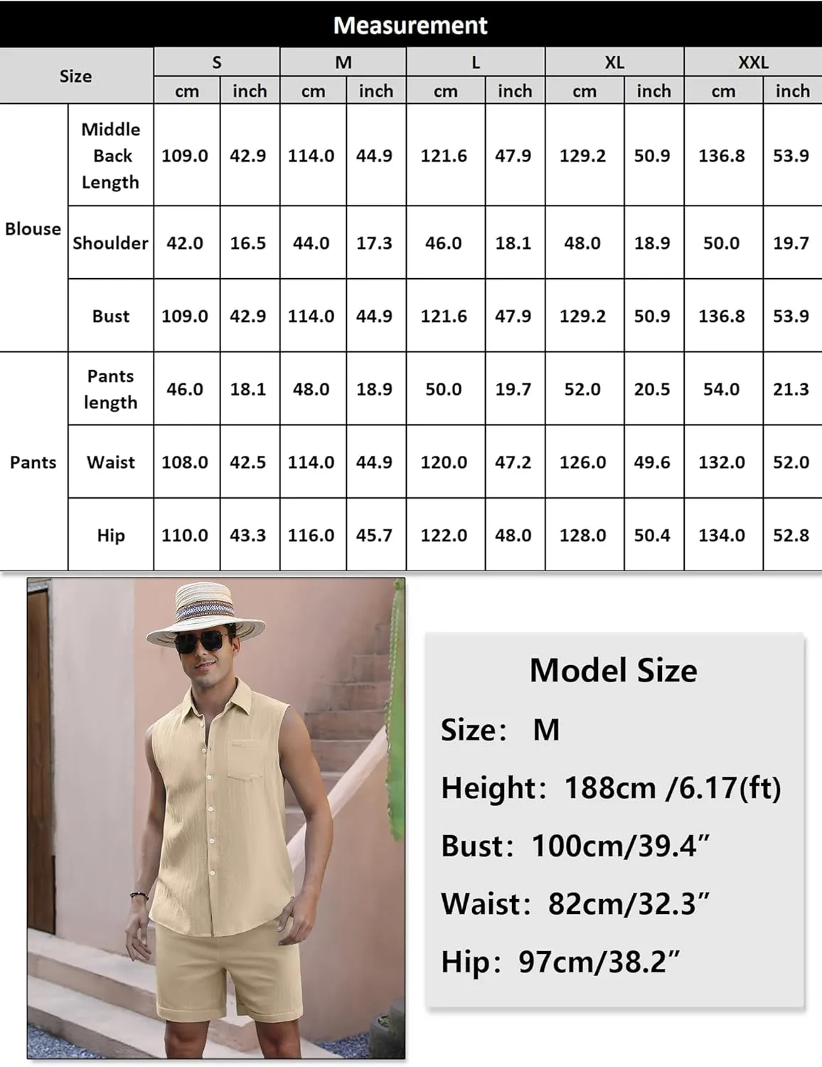 Marvmys Men's 2 Pieces Cotton Linen Set Sleeveless Button Down Shirts Summer Beach Shorts Casual Outfits