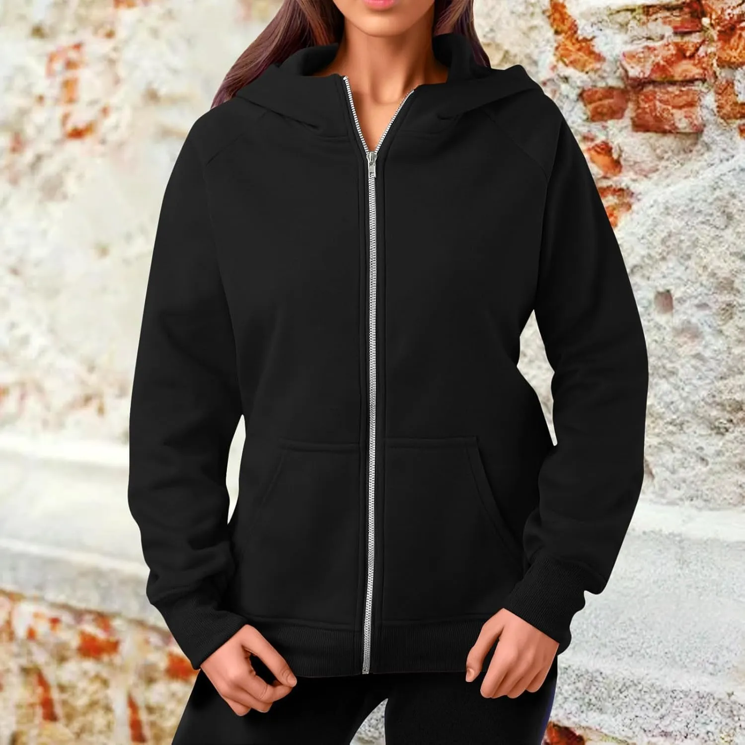 Masbird Sweatshirt for Women Half Zip Hoodie Sweatshirt Drawstring Athletic Trendy Tops with Front Pocket Long Sleeve Fall