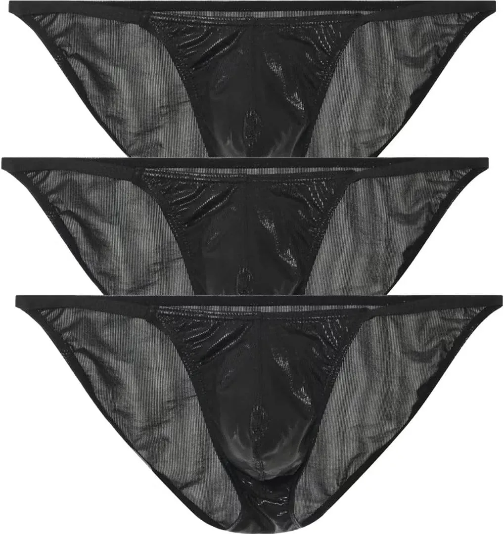 Men's Breathable Underwear Mini Briefs Low Rise Jockstrap Underpants Male Thongs