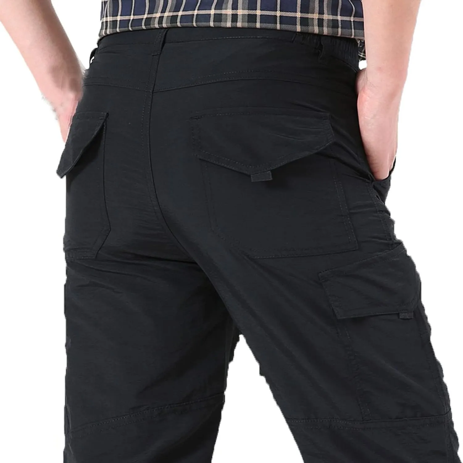 Mens Cargo Pants Casual Slim Fit Straight Leg Hiking Pant Solid Outdoor Lounge Sport Trousers with Pokets