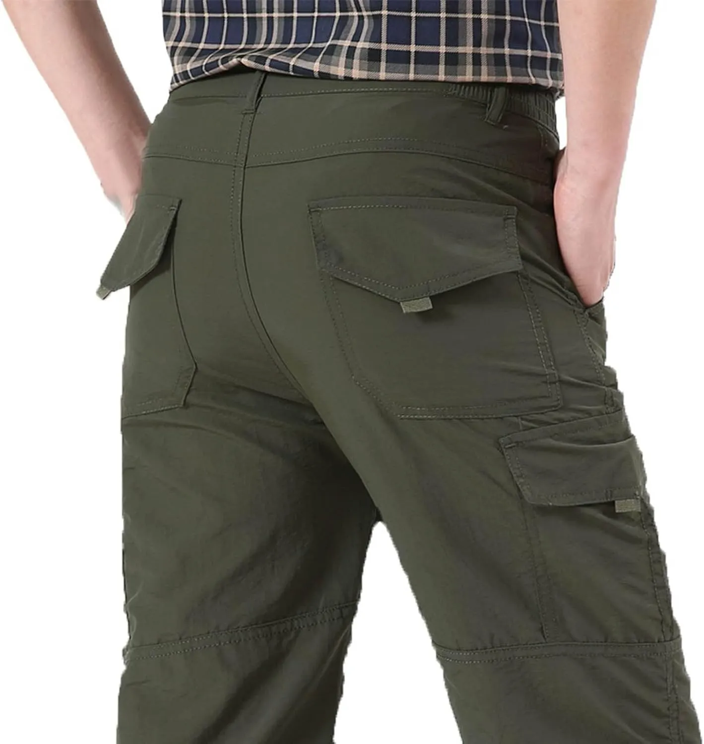 Mens Cargo Pants Casual Slim Fit Straight Leg Hiking Pant Solid Outdoor Lounge Sport Trousers with Pokets