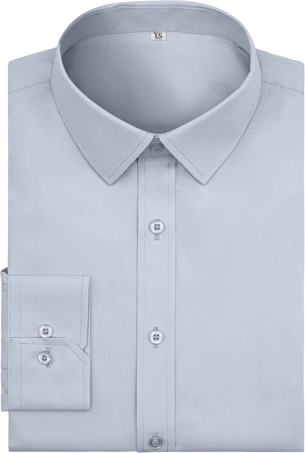Men's Dress Shirts Regular Fit Solid Long Sleeve Wrinkle-Free Formal Shirt Business Casual Button Down Shirts