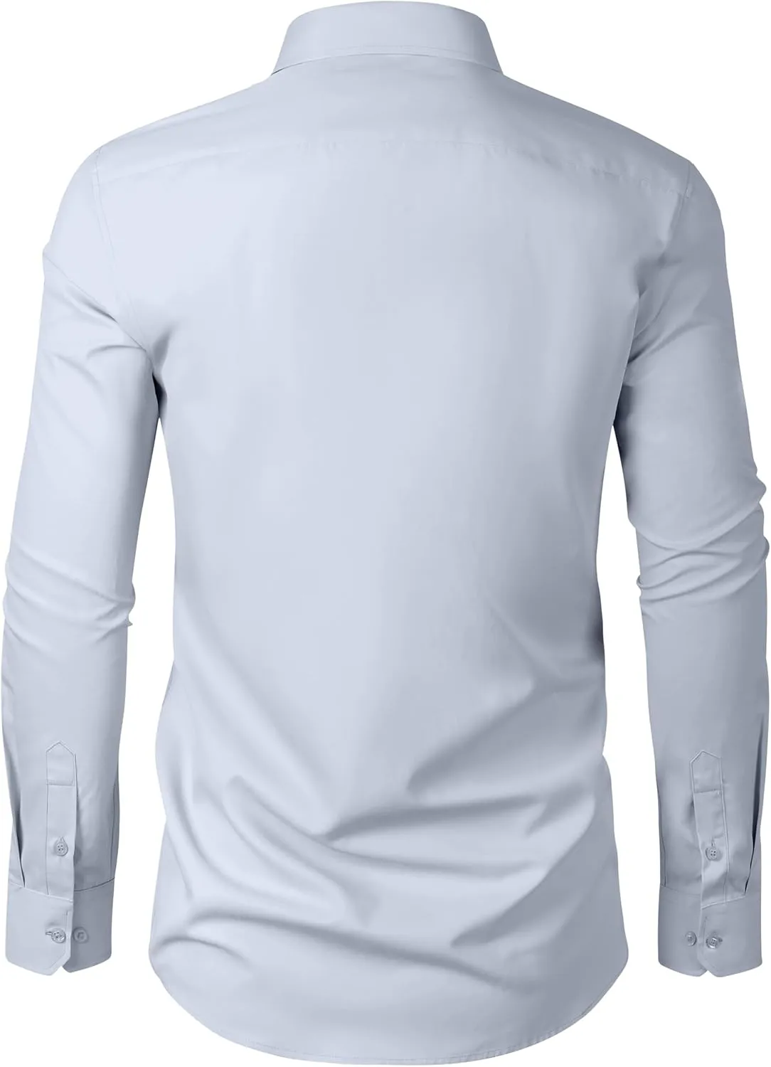 Men's Dress Shirts Regular Fit Solid Long Sleeve Wrinkle-Free Formal Shirt Business Casual Button Down Shirts