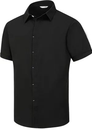 Men's Linen Shirts Short Sleeve Casual Shirts Button Down Shirt for Men Beach Summer Wedding Shirt