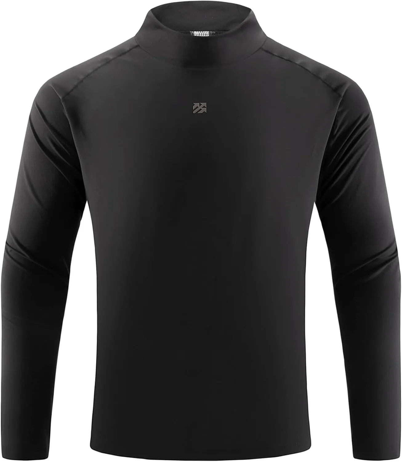Mens Long Sleeve Workout Shirts Moisture Wicking Mock Neck Double Sides Brushed Soft Athletic T-Shirts