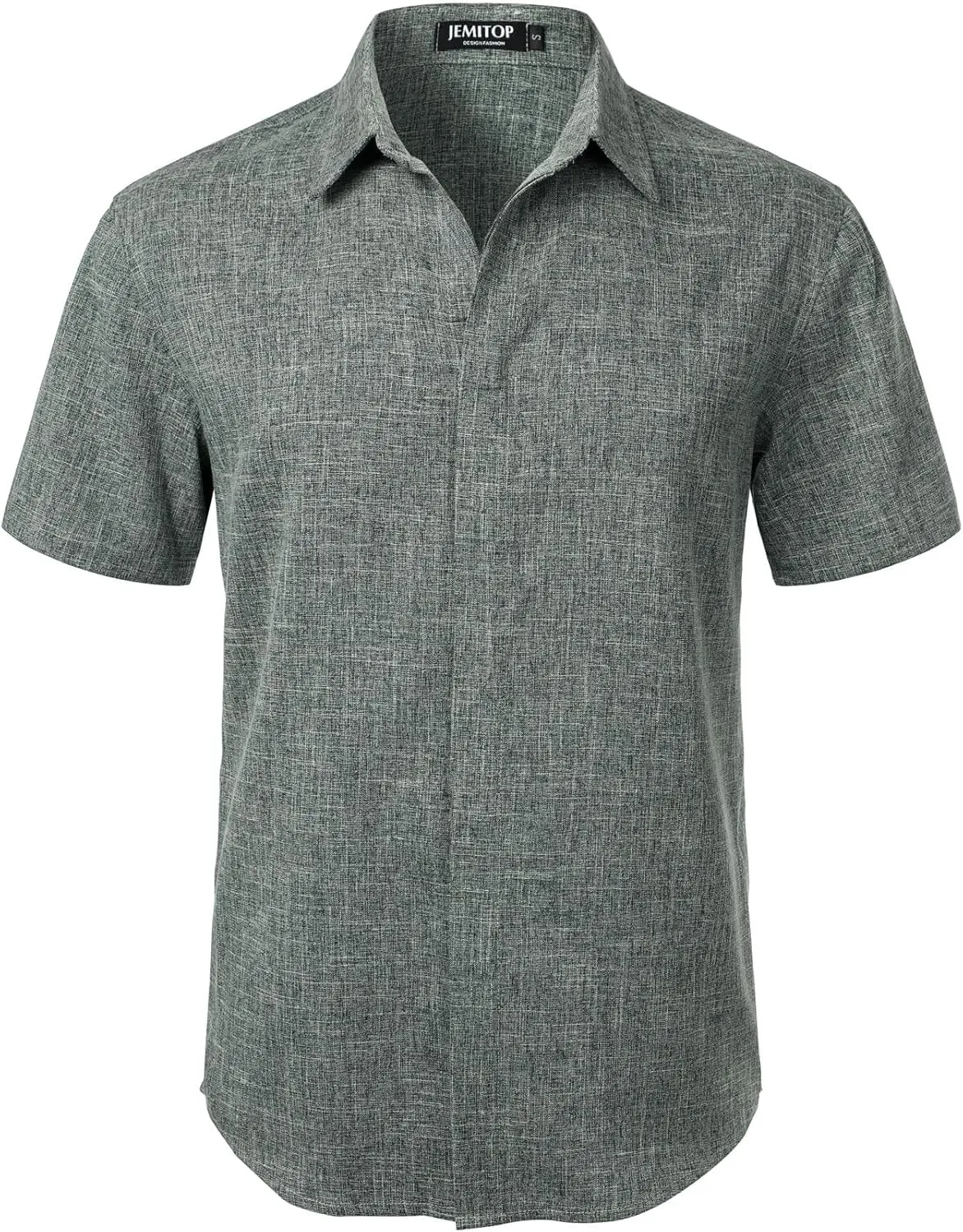 Men's Stretch Wrinkle Free Short Sleeve Button Down Shirts Summer Casual Texture Beach Vacation Wedding Shirt