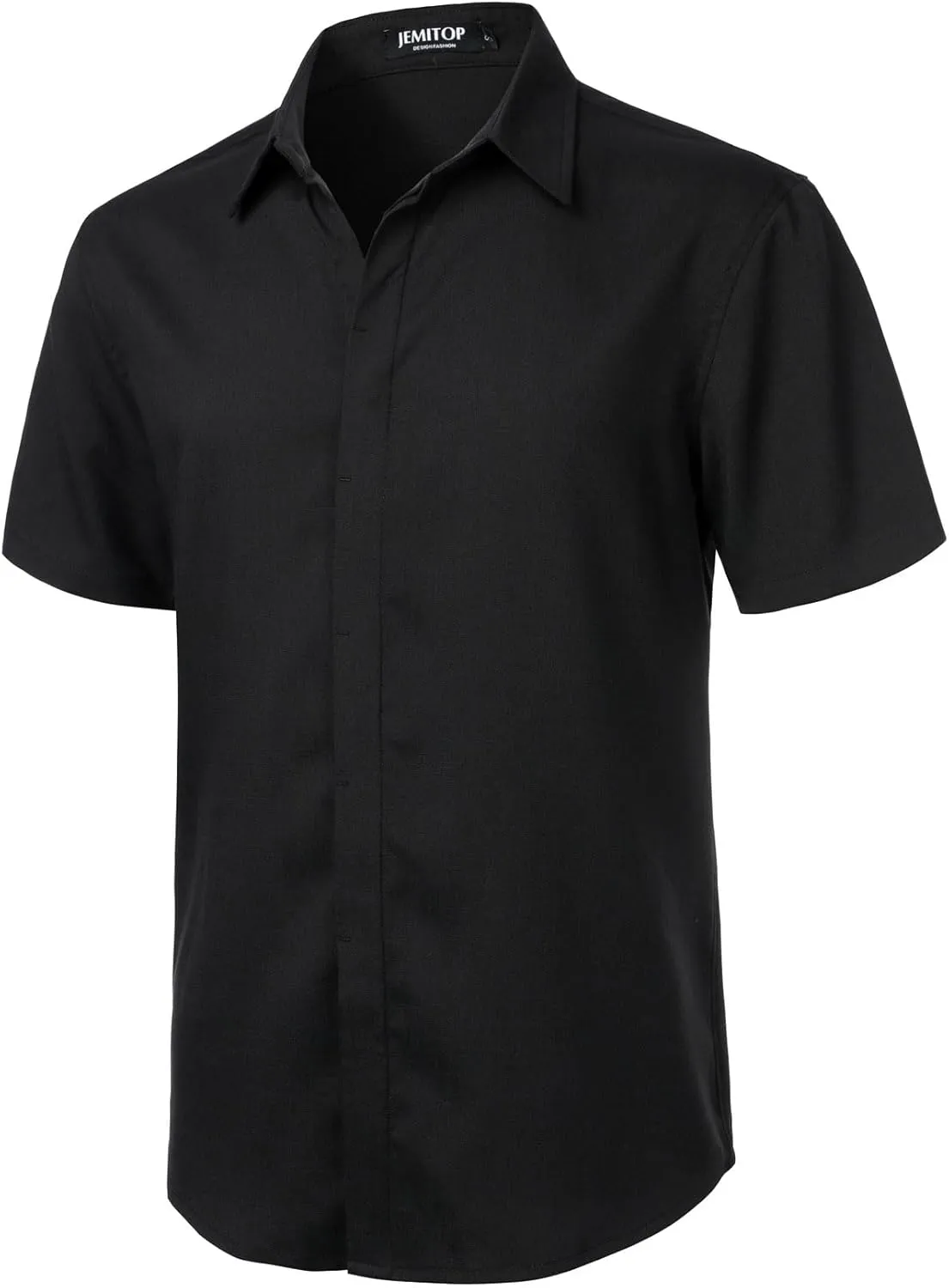 Men's Stretch Wrinkle Free Short Sleeve Button Down Shirts Summer Casual Texture Beach Vacation Wedding Shirt