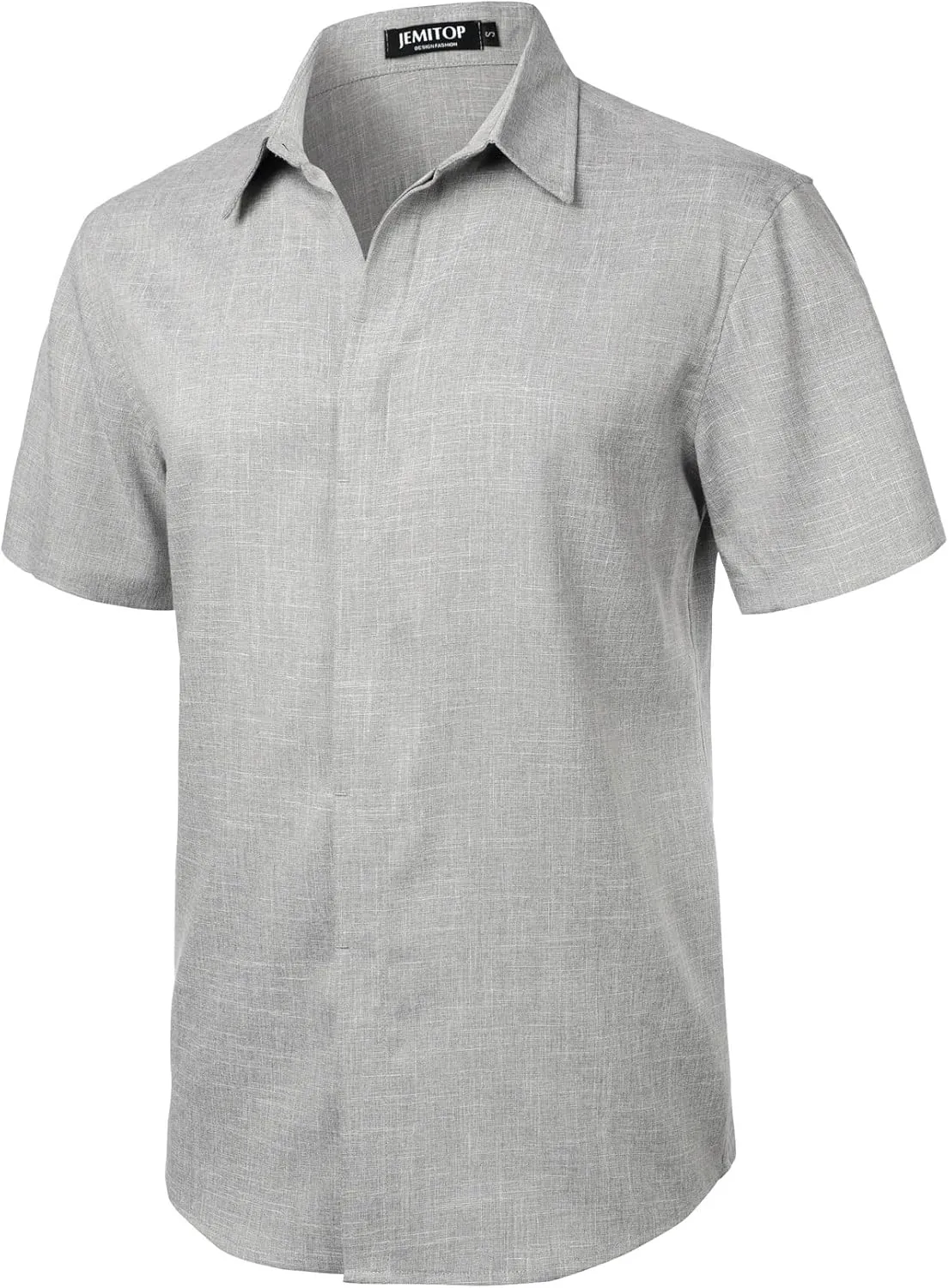 Men's Stretch Wrinkle Free Short Sleeve Button Down Shirts Summer Casual Texture Beach Vacation Wedding Shirt