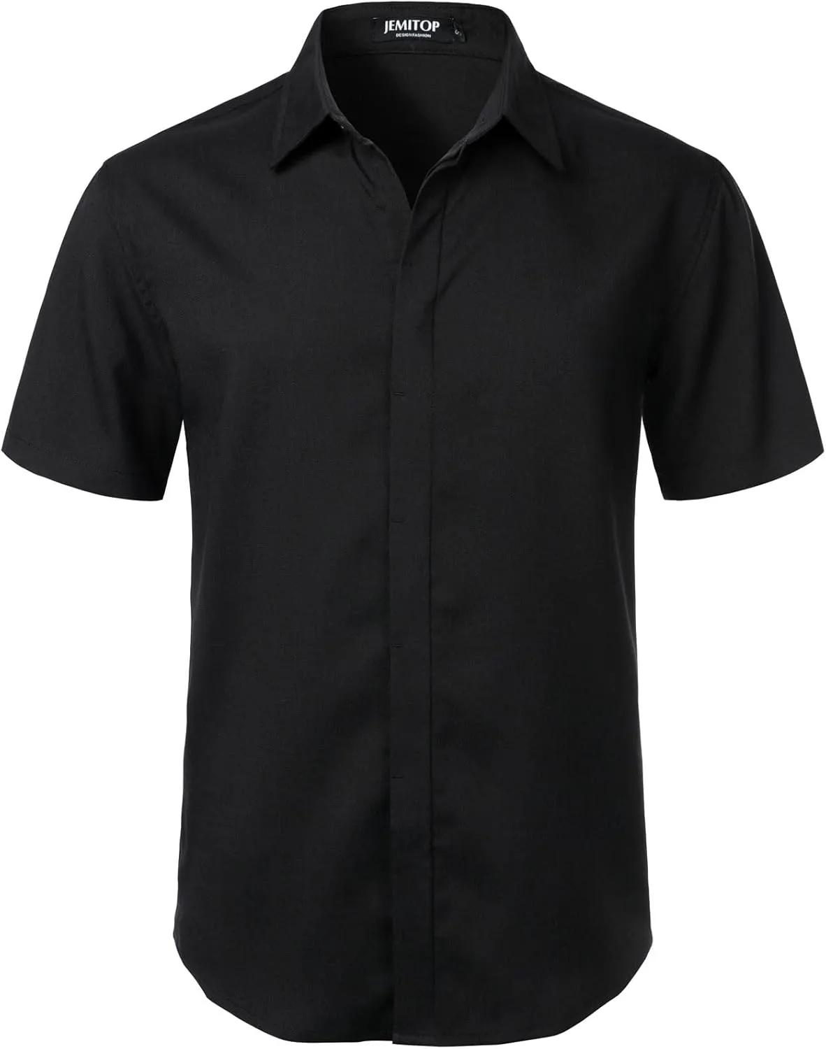 Men's Stretch Wrinkle Free Short Sleeve Button Down Shirts Summer Casual Texture Beach Vacation Wedding Shirt