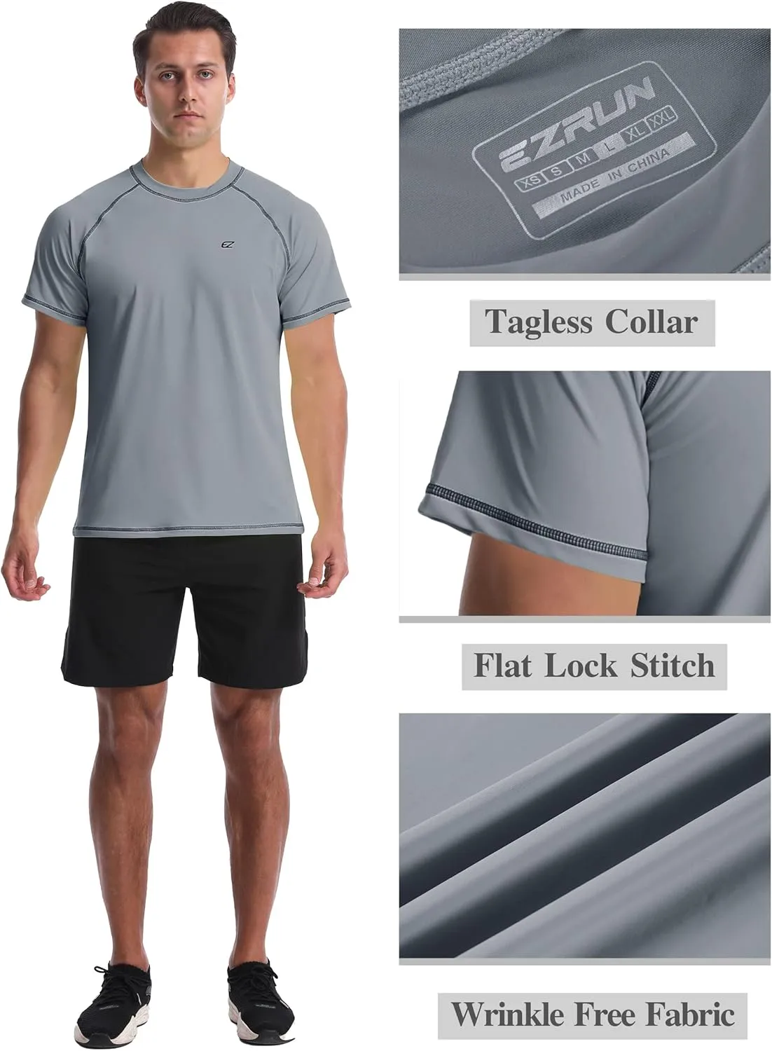 Men's Swim Shirts Rash Guard UPF 50  UV Sun Protection T-Shirt Quick Dry Fishing Beach T Shirts