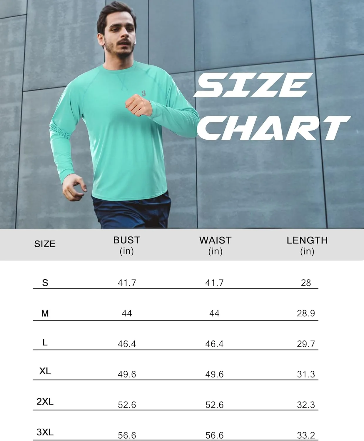 Men's UPF 50  Rash Guard Long Sleeve, Lightweight UV Sun Protection SPF Water Shirts for Swim Fishing Hiking Beach