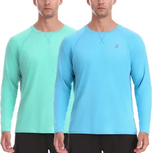 Men's UPF 50  Rash Guard Long Sleeve, Lightweight UV Sun Protection SPF Water Shirts for Swim Fishing Hiking Beach