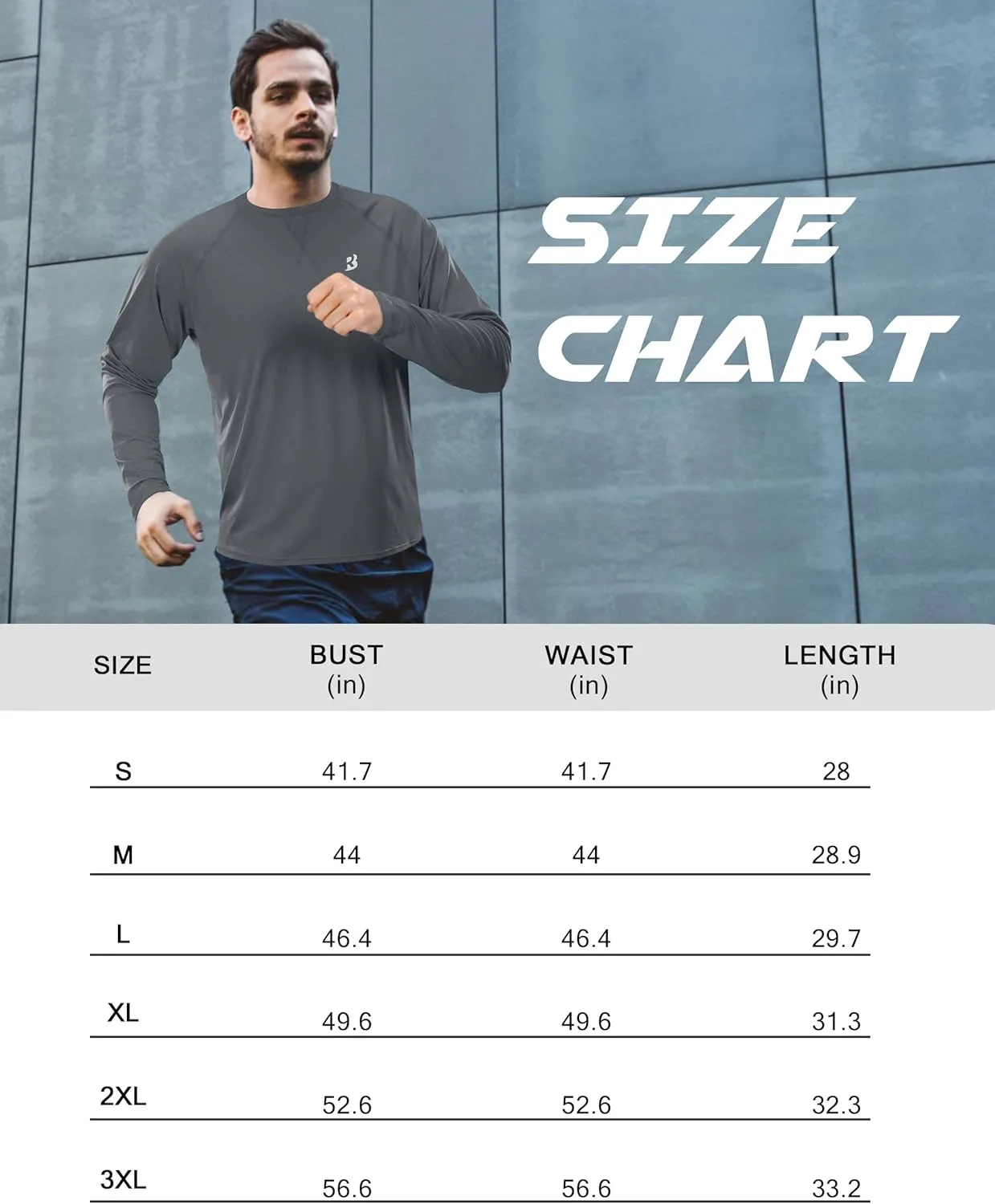 Men's UPF 50  Rash Guard Long Sleeve, Lightweight UV Sun Protection SPF Water Shirts for Swim Fishing Hiking Beach