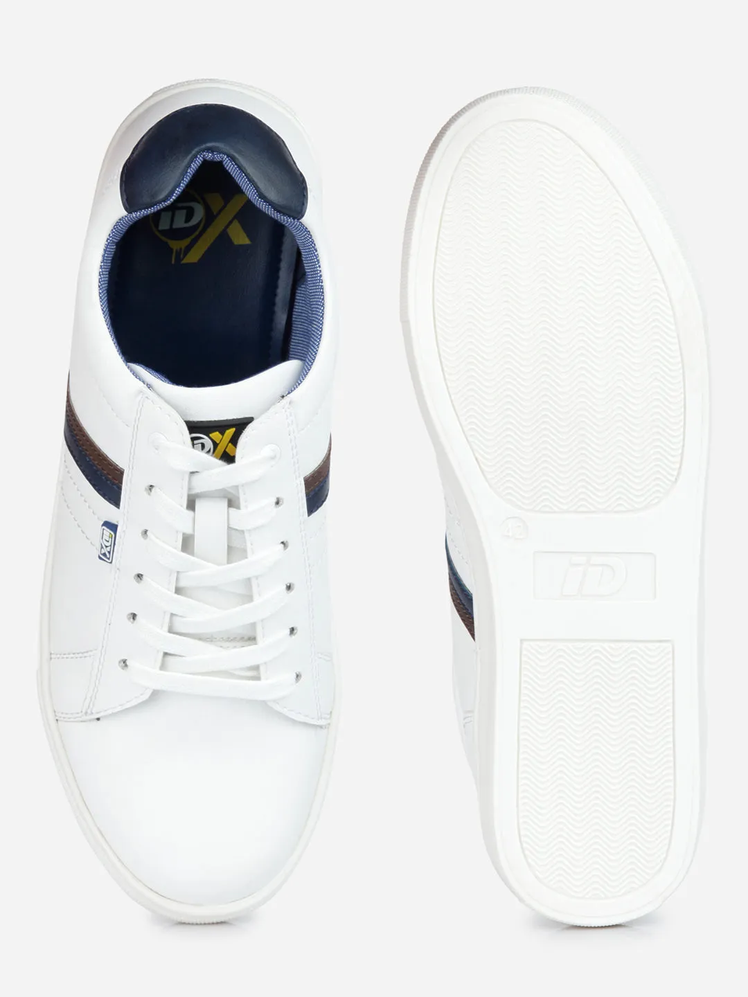 Men's White Lace Up Smart Casual Sneaker (IX1059)