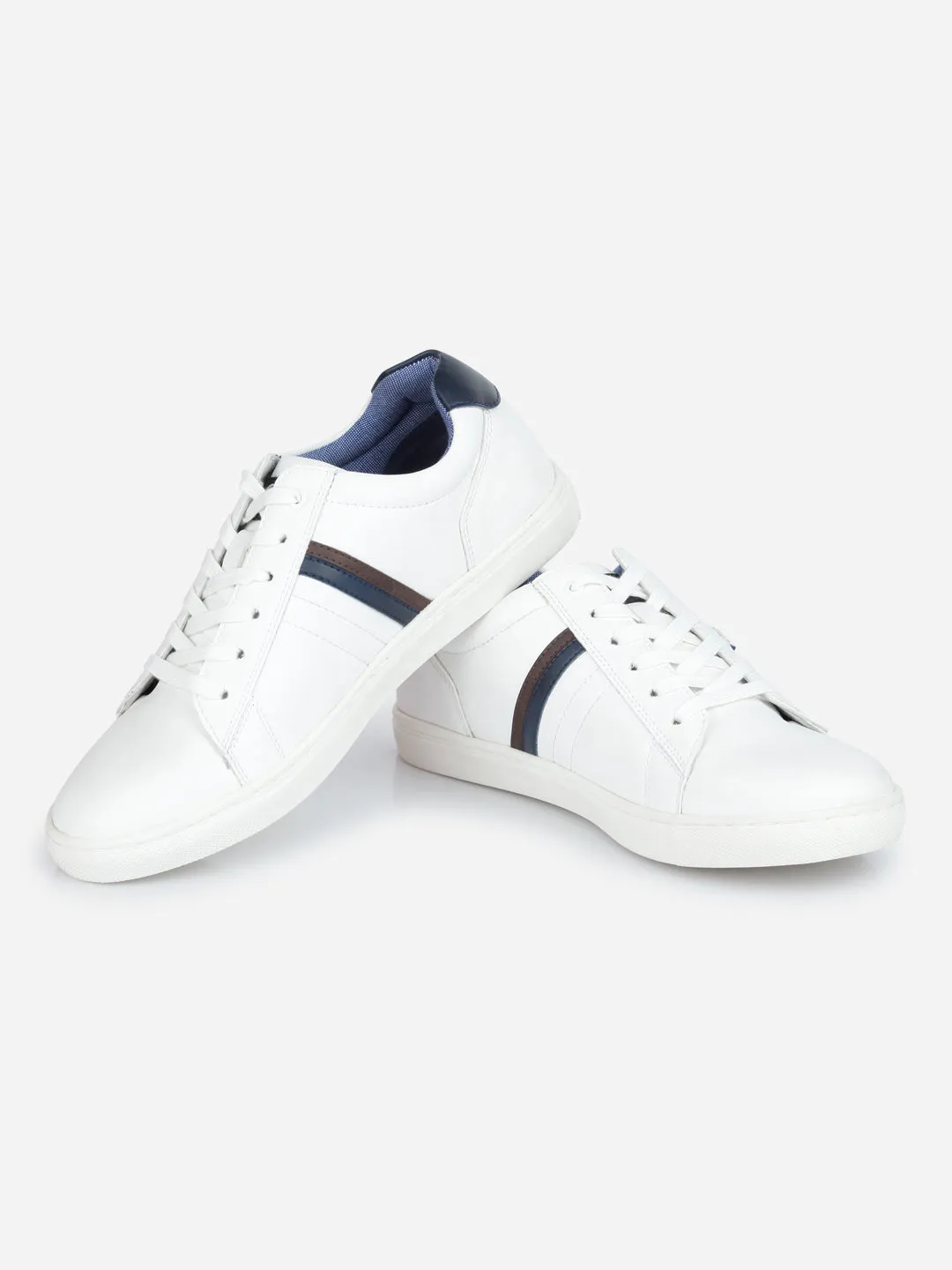 Men's White Lace Up Smart Casual Sneaker (IX1059)