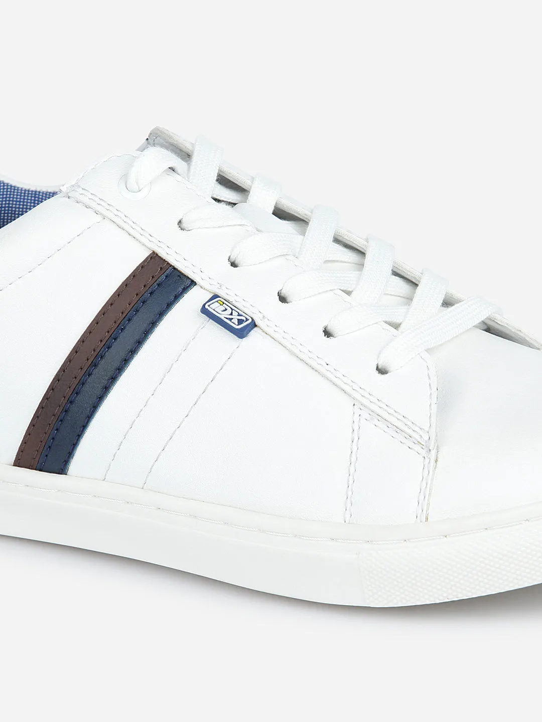 Men's White Lace Up Smart Casual Sneaker (IX1059)