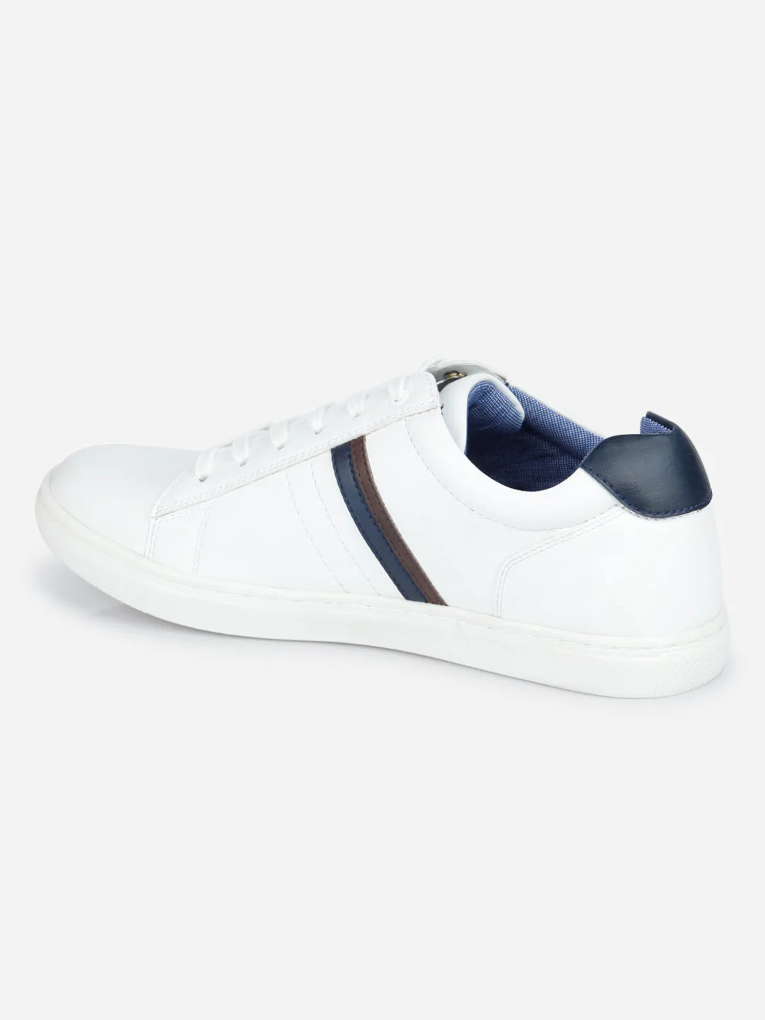Men's White Lace Up Smart Casual Sneaker (IX1059)