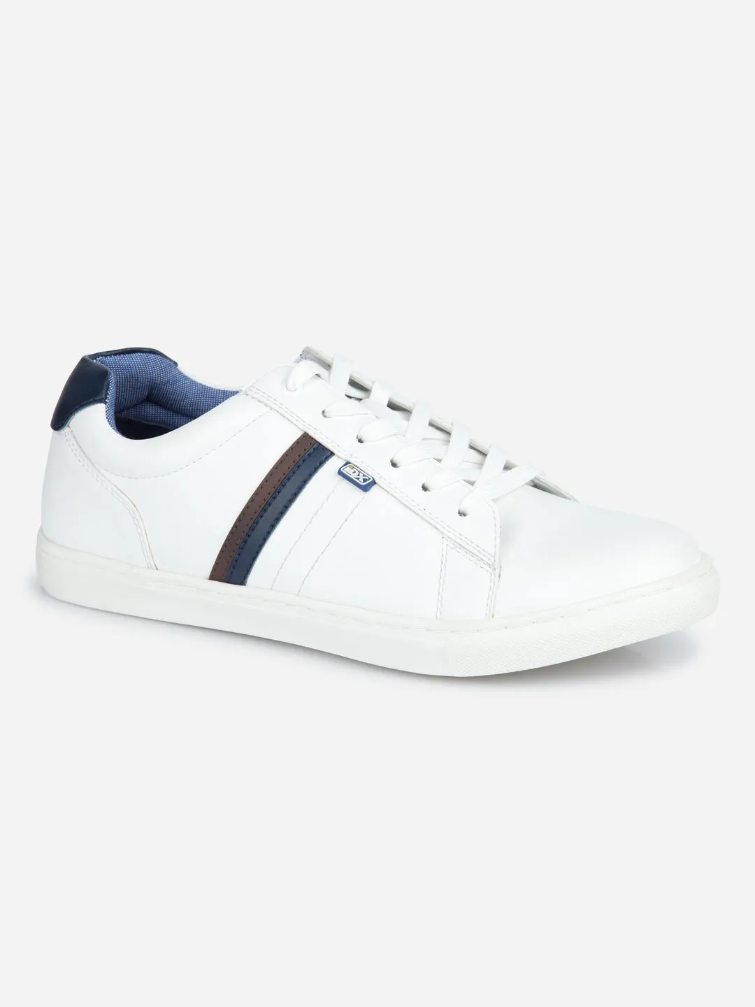 Men's White Lace Up Smart Casual Sneaker (IX1059)