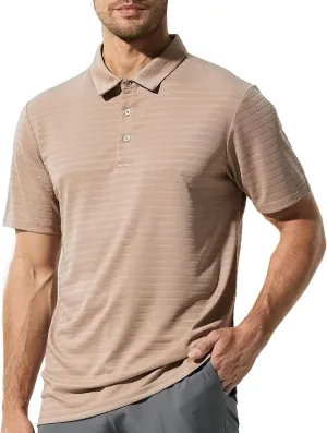 MIER Men's Quick Dry Golf Polo Shirts Short Sleeve Lightweight Casual Shirts Soft Polyester Collared Shirt