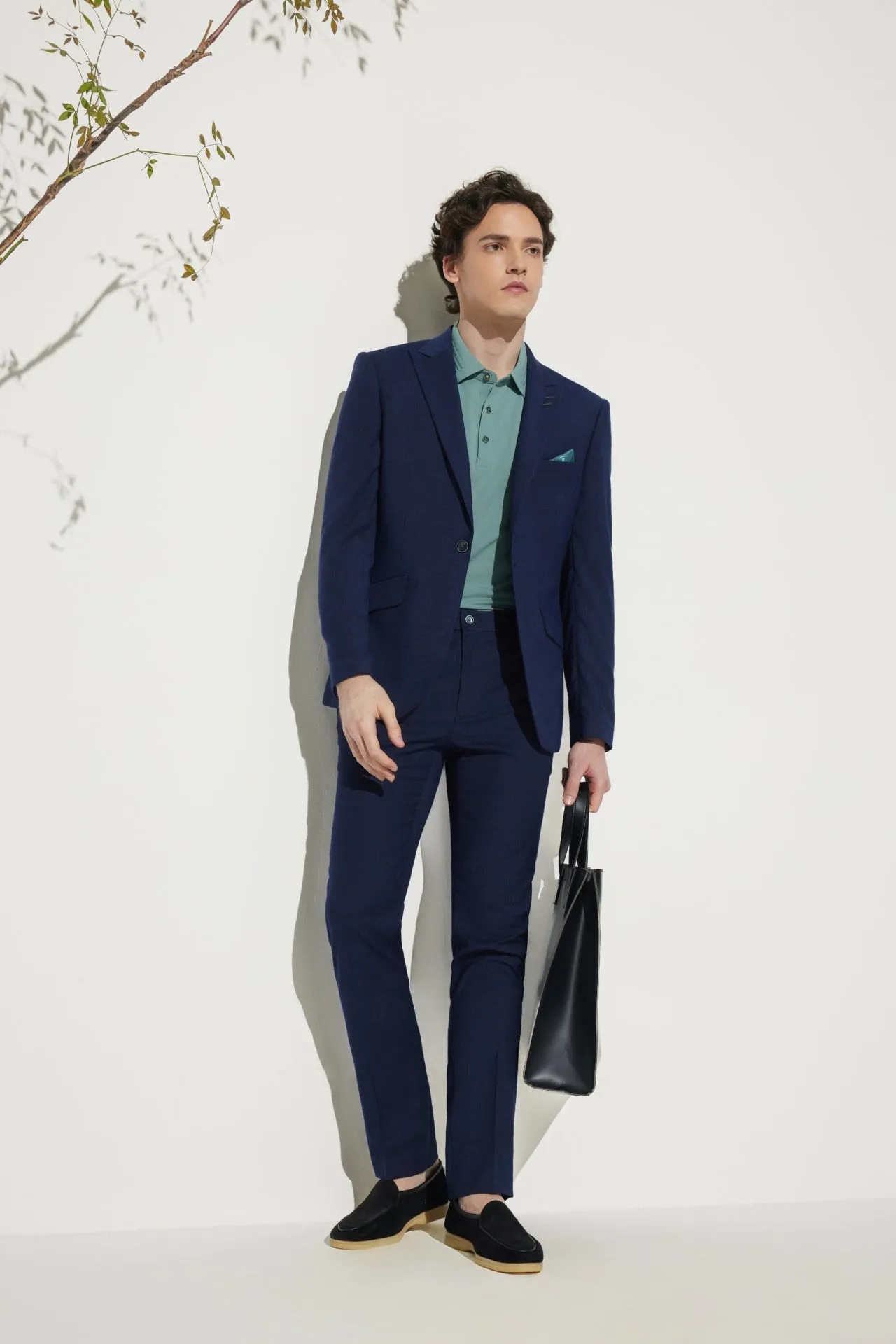 Multi-Way Stretch Slim Fit Texture Suit Blazer