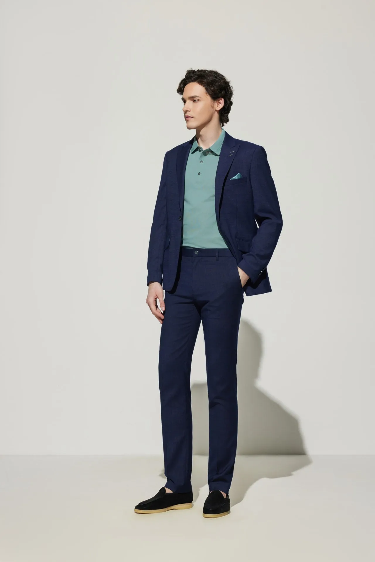Multi-Way Stretch Slim Fit Texture Suit Blazer