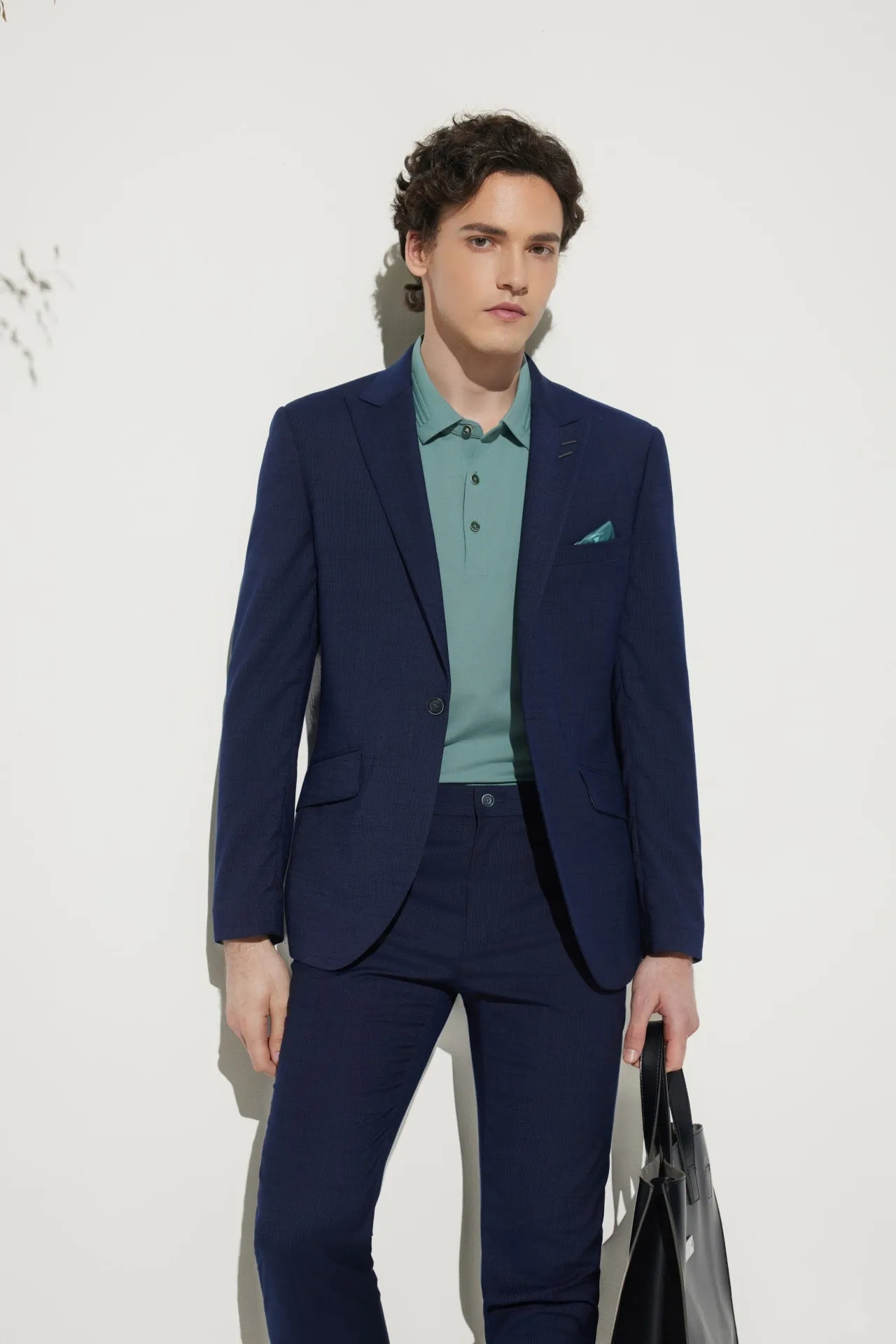 Multi-Way Stretch Slim Fit Texture Suit Blazer