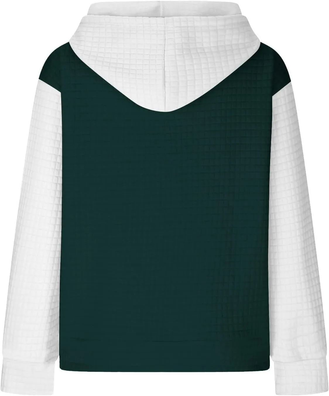 Oversized Hoodies for Women Color Block Waffle Sweatshirts Casual Drawstring Pullover with Pockets Fall Clothes