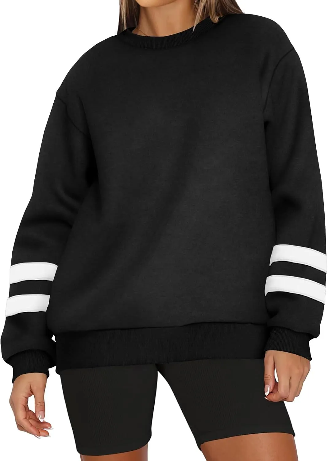 Oversized Sweatshirt For Women Trendy Crewneck Long Sleeve Fall Winter Clothes 2024 Solid Hoodie Pullover