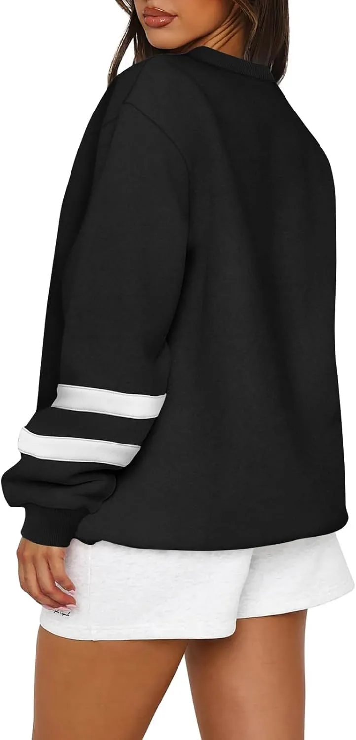 Oversized Sweatshirt For Women Trendy Crewneck Long Sleeve Fall Winter Clothes 2024 Solid Hoodie Pullover