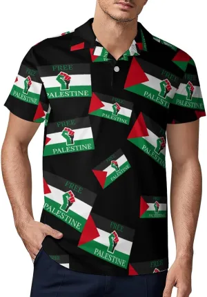 Palestinian Free Palestine Polo Shirts for Men Short Sleeve Sports Quick Dry Golf Tennis Shirt