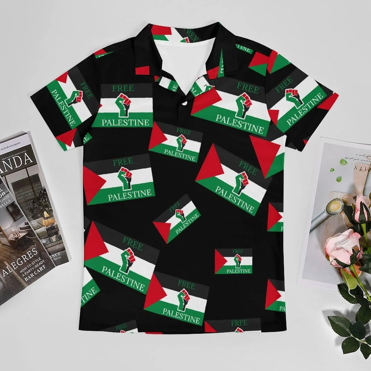 Palestinian Free Palestine Polo Shirts for Men Short Sleeve Sports Quick Dry Golf Tennis Shirt