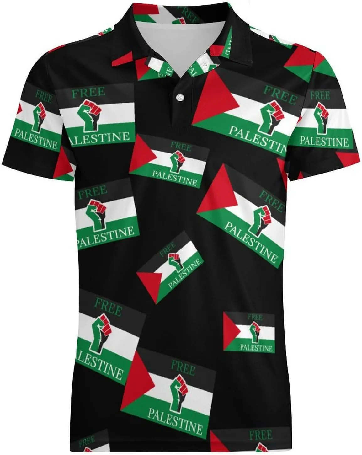 Palestinian Free Palestine Polo Shirts for Men Short Sleeve Sports Quick Dry Golf Tennis Shirt