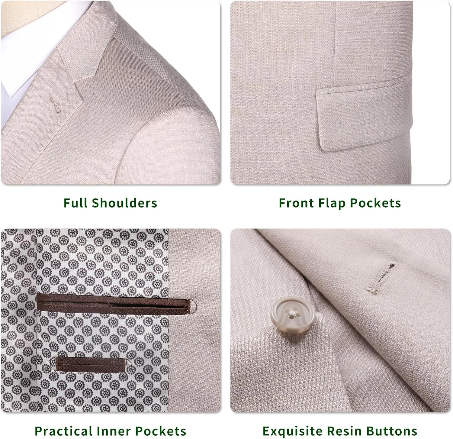 P&L Men's Casual Blazer Jacket Sport Coat, Classic Stretch Suit Jacket, 2 Button
