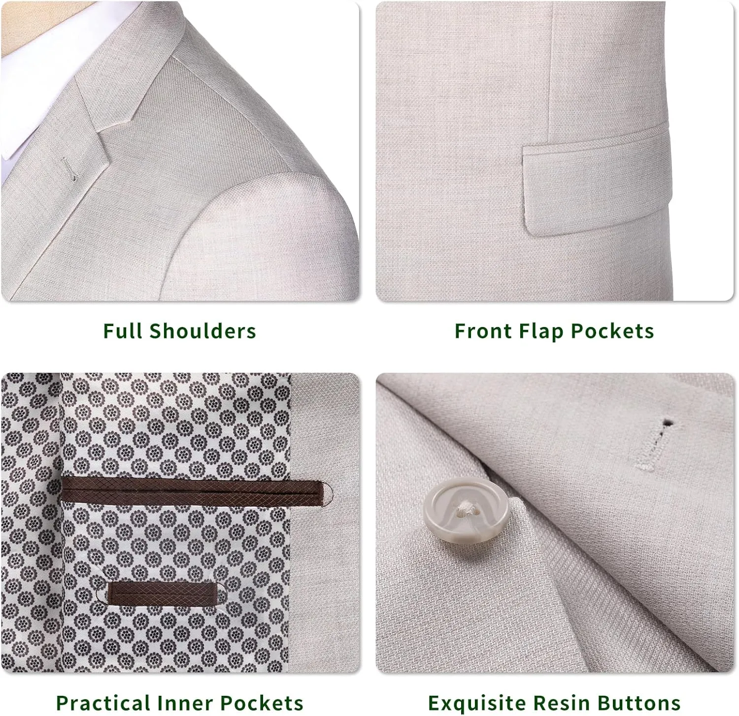P&L Men's Casual Blazer Jacket Sport Coat, Classic Stretch Suit Jacket, 2 Button