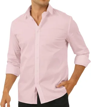 Percle Men's Wrinkle Free Dress Shirts Slim Fit Wedding Formal Button Down Shirt Casual Business Shirts
