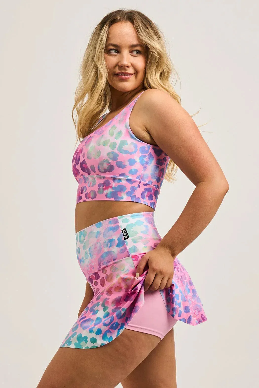 Performance High Waisted Simple Skort - Rainbow Jag