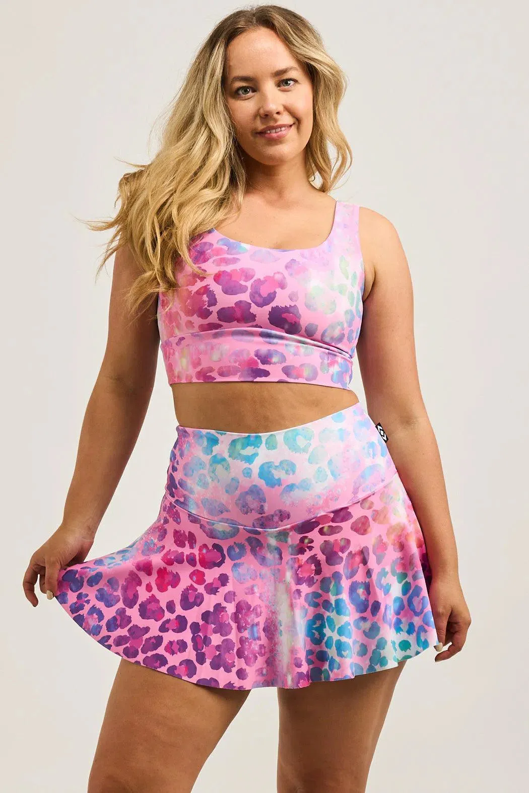 Performance High Waisted Simple Skort - Rainbow Jag