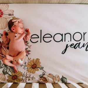 Peyton's Vintage Floral Personalized Crib Sheet